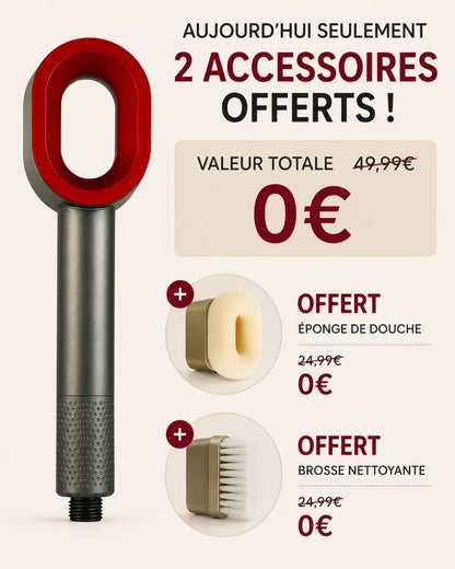 AquaGlow™Pommeau de douche filtrant 3-en-1 + 2 accessoires de soin