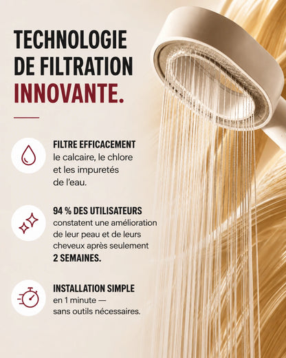 AquaGlow™Pommeau de douche filtrant 3-en-1 + 2 accessoires de soin