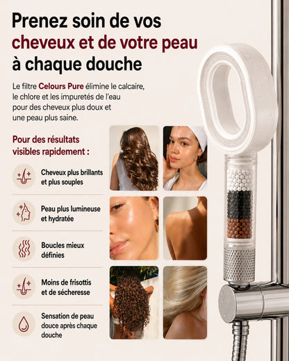AquaGlow™Pommeau de douche filtrant 3-en-1 + 2 accessoires de soin