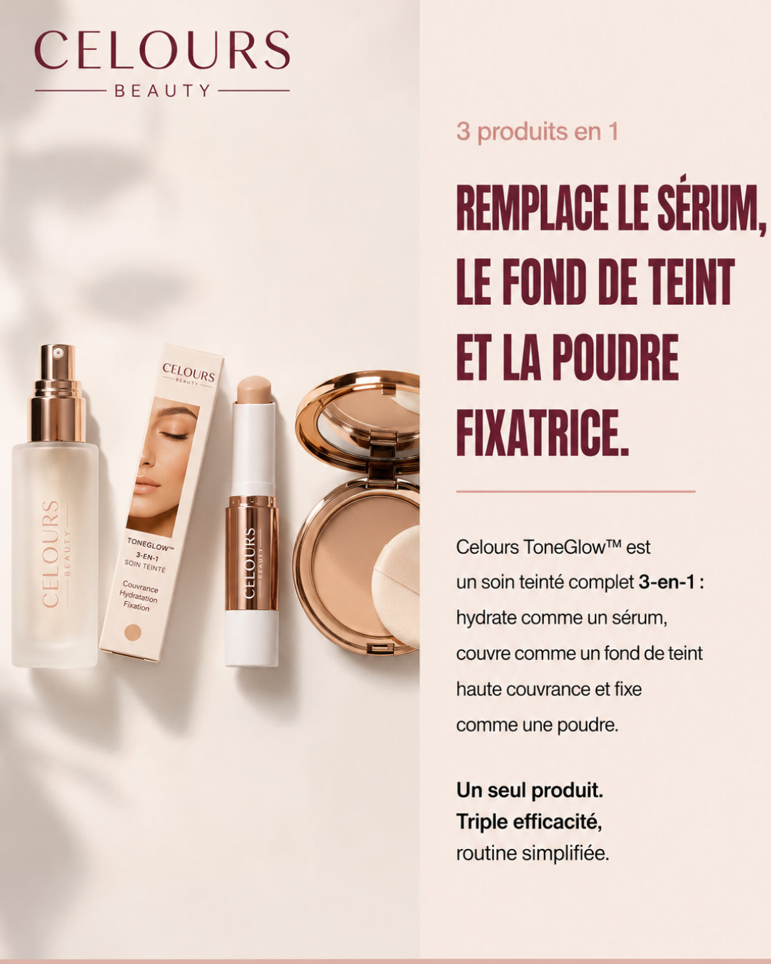 Celours-ToneGlow™ Fond de teint stick auto-adaptatif
