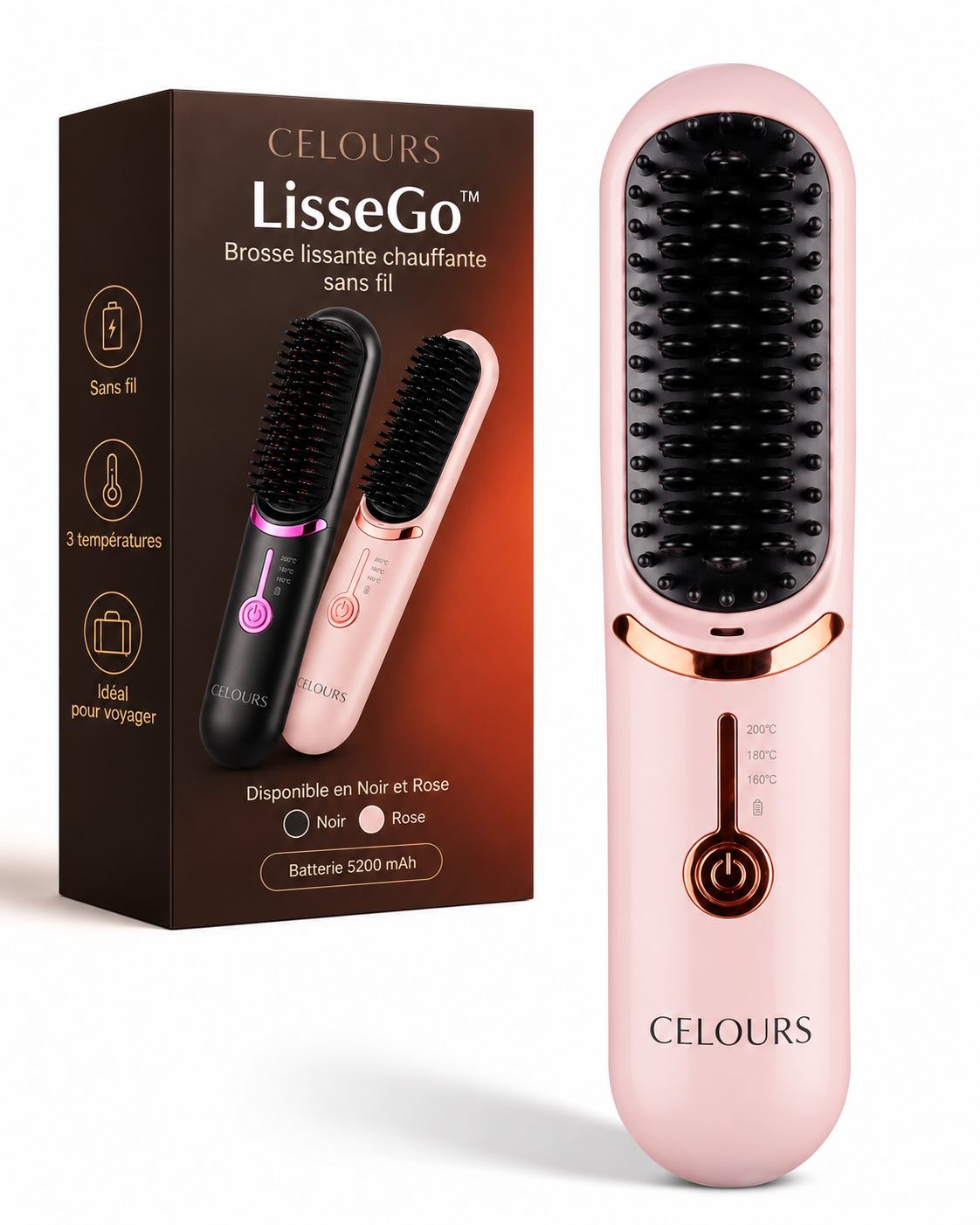 Celours LisseGo™ | Brosse lissante sans fil