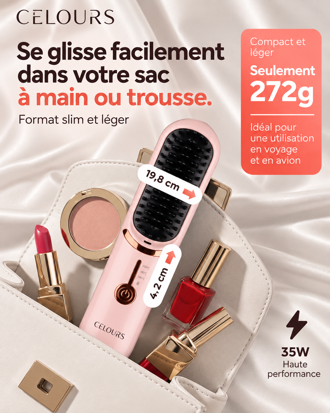 Celours LisseGo™ | Brosse lissante sans fil
