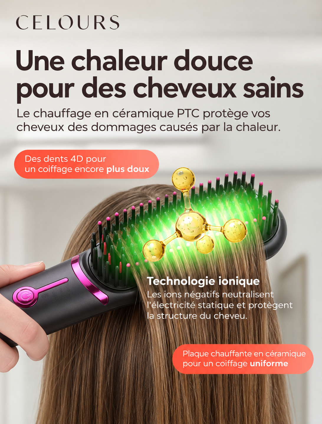 Celours LisseGo™ | Brosse lissante sans fil
