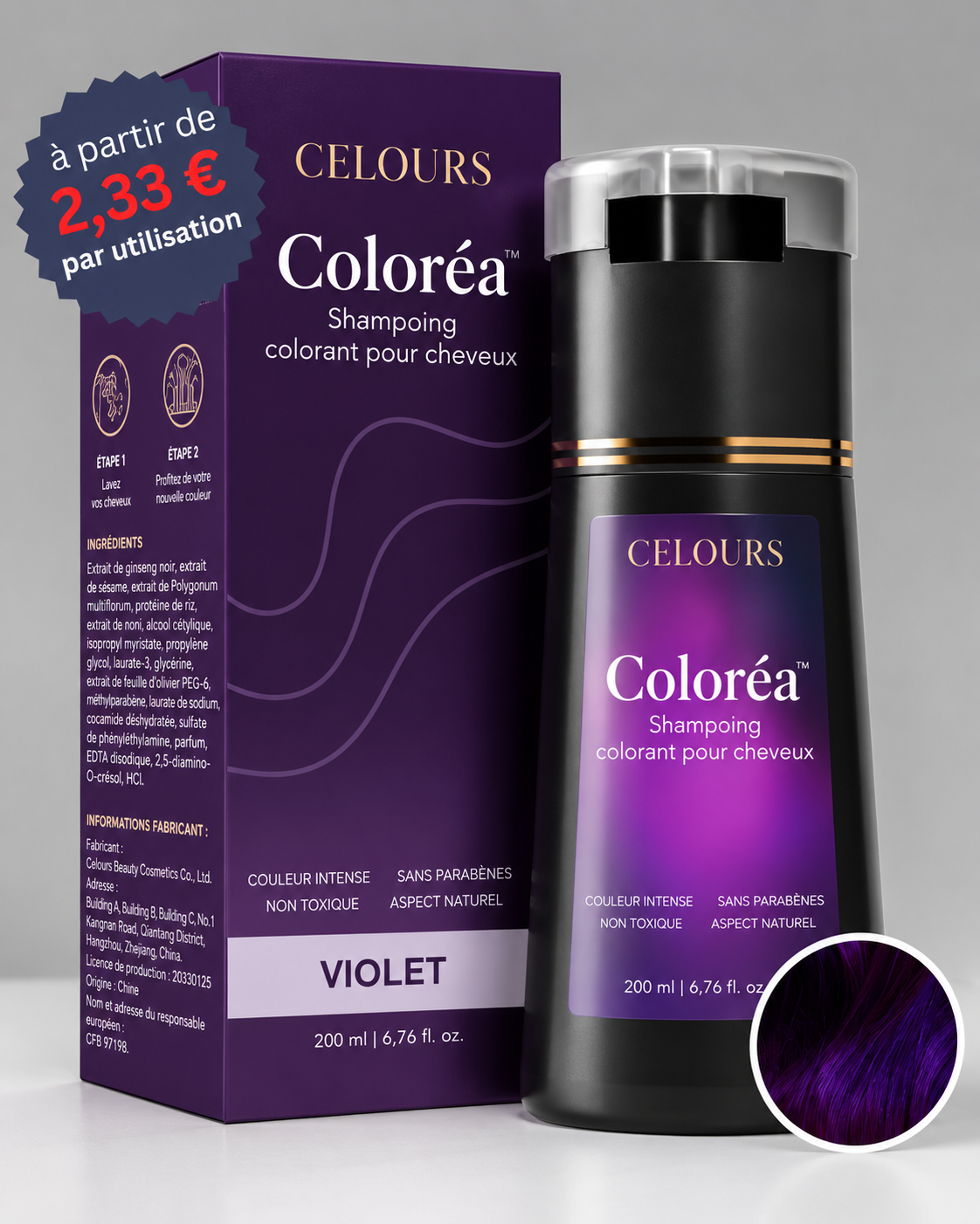 Celours Coloréa™ | Shampoing Colorant Instantané
